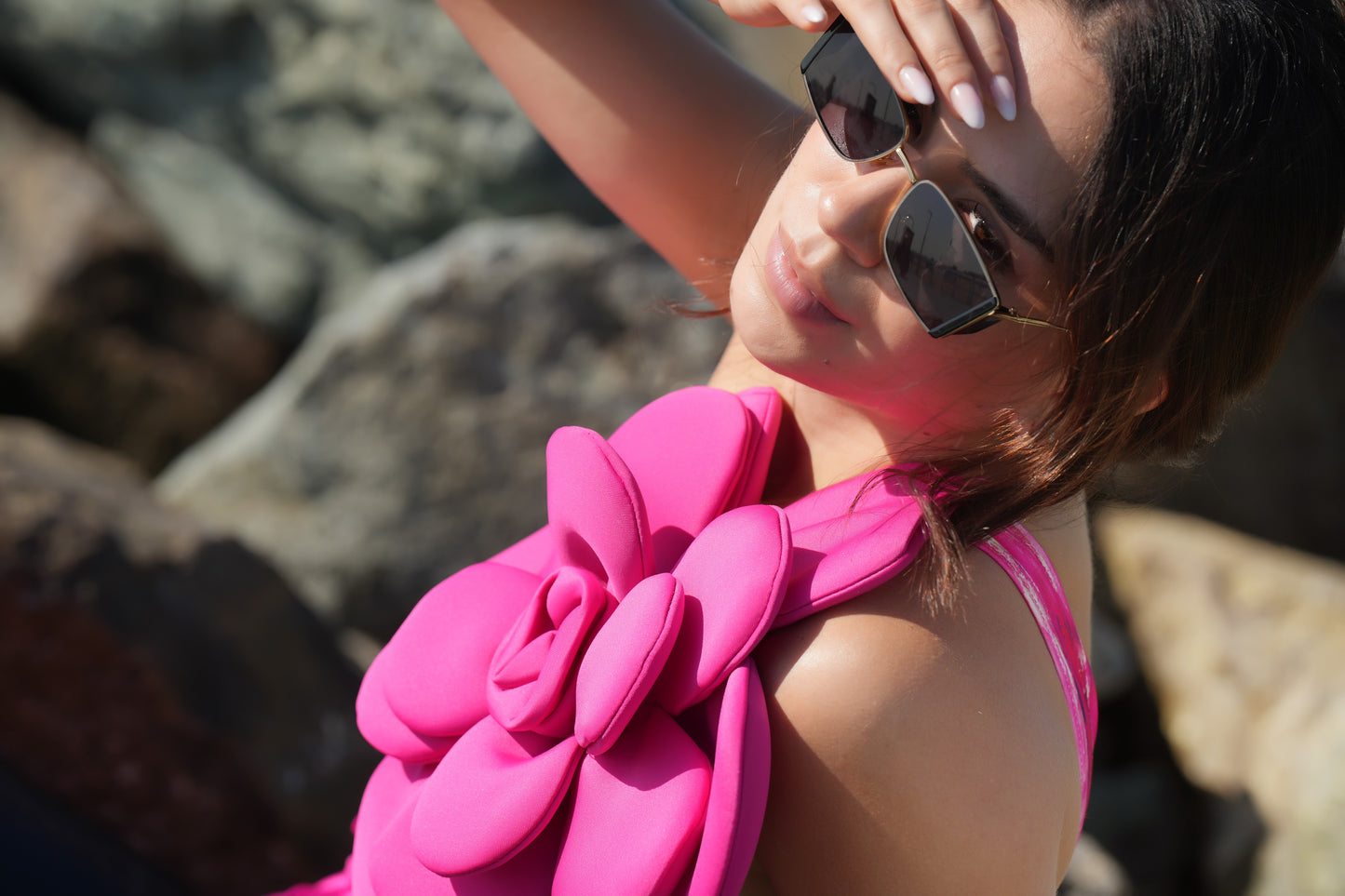 Fleur Grande One-Shoulder Swimsuit ๐บ