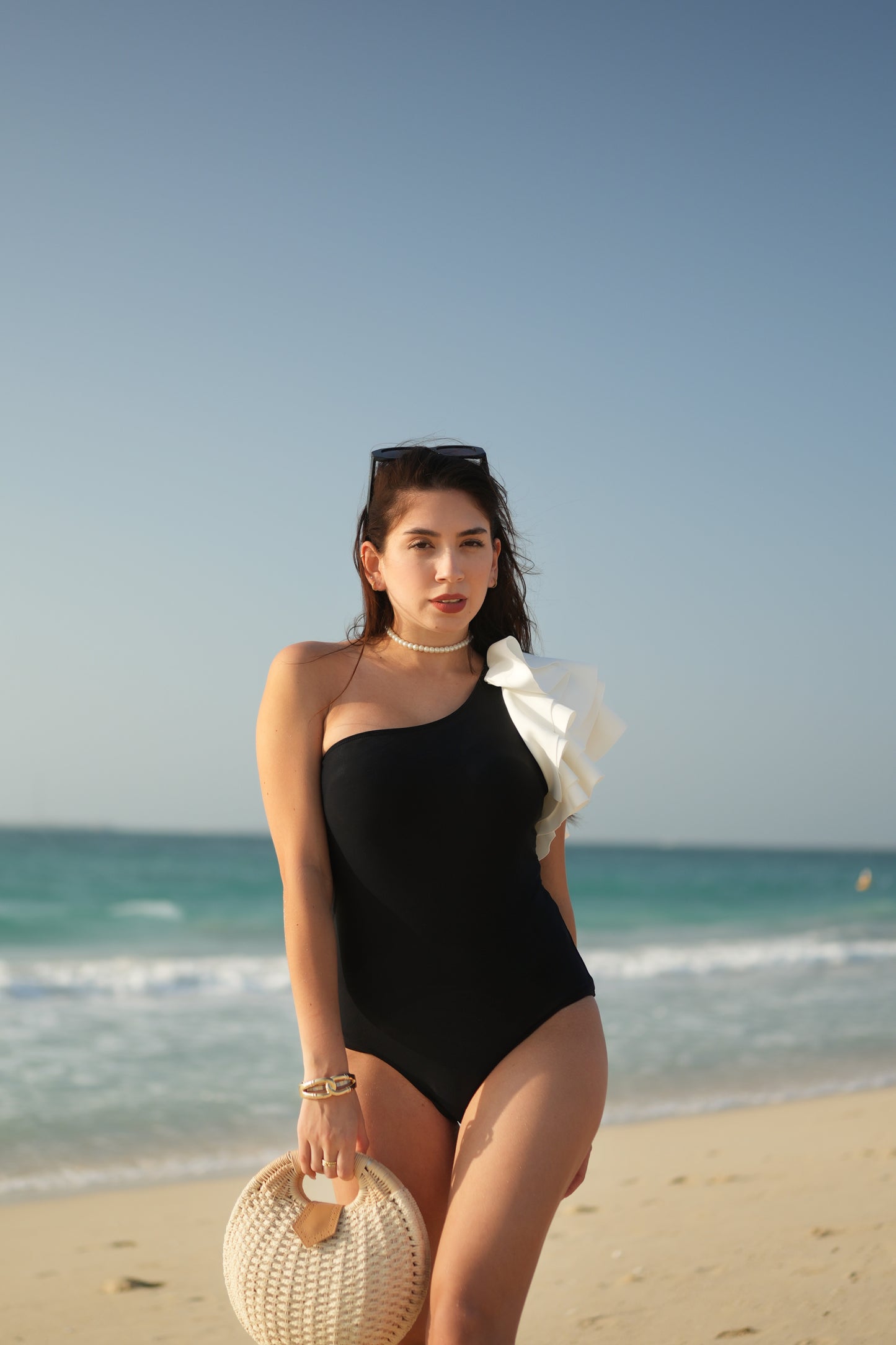 Moonlit Grace One-Shoulder Swimsuit