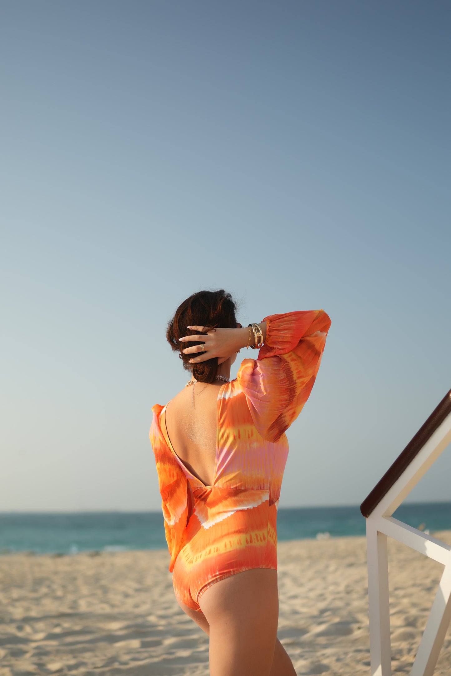 Golden Oasis V-Neck Swimsuit Set