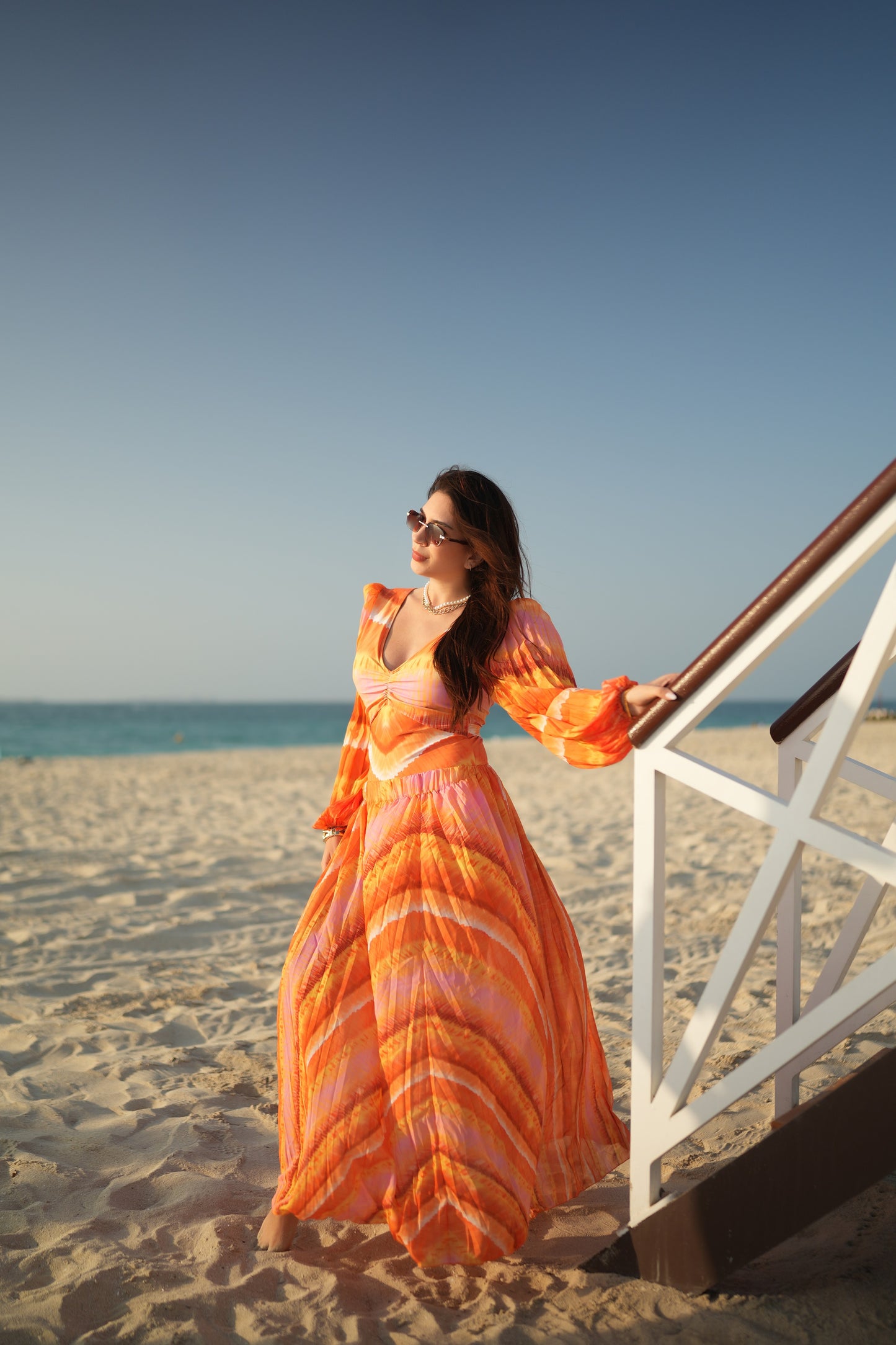 Golden Oasis V-Neck Swimsuit Set