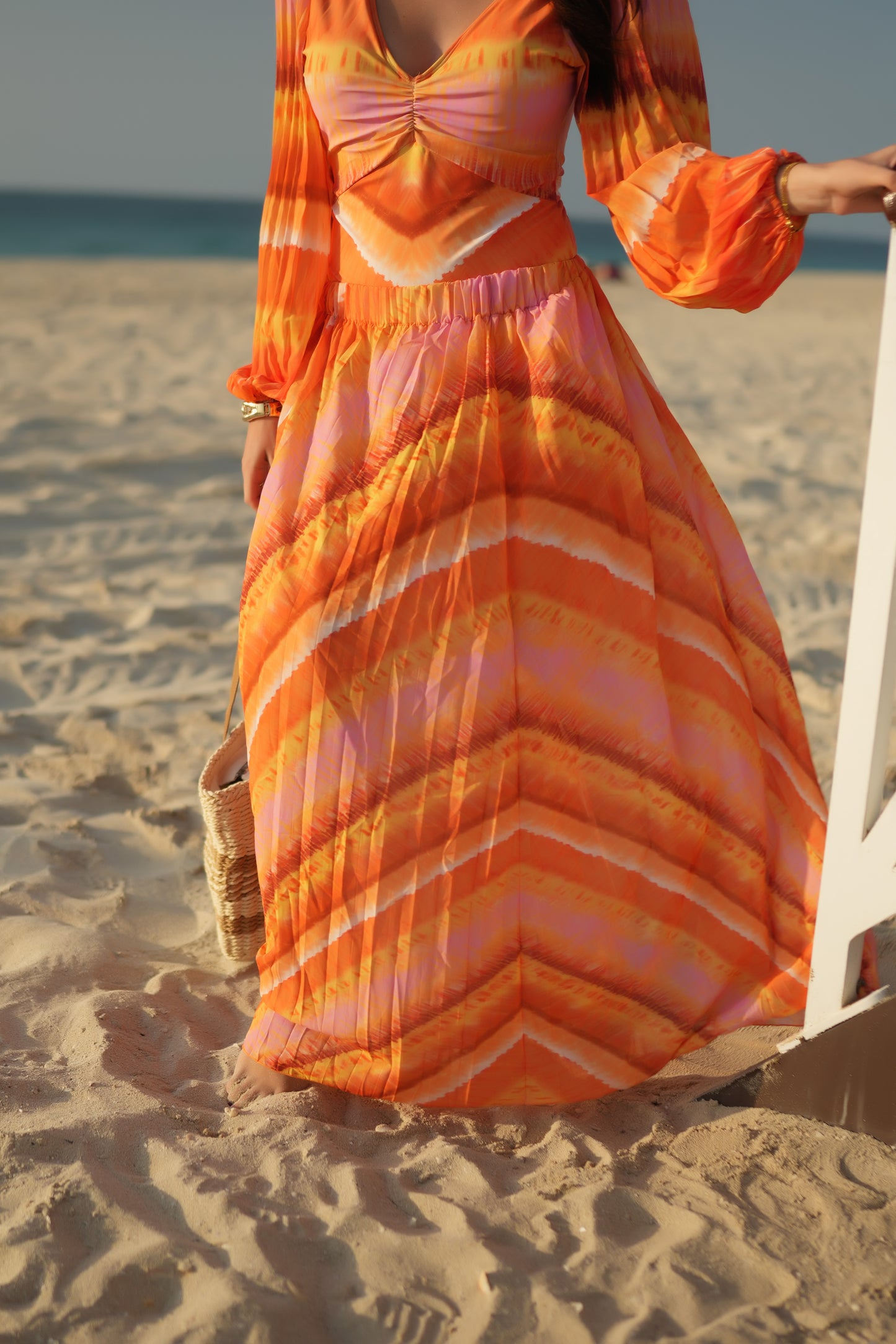 Golden Oasis V-Neck Swimsuit Set