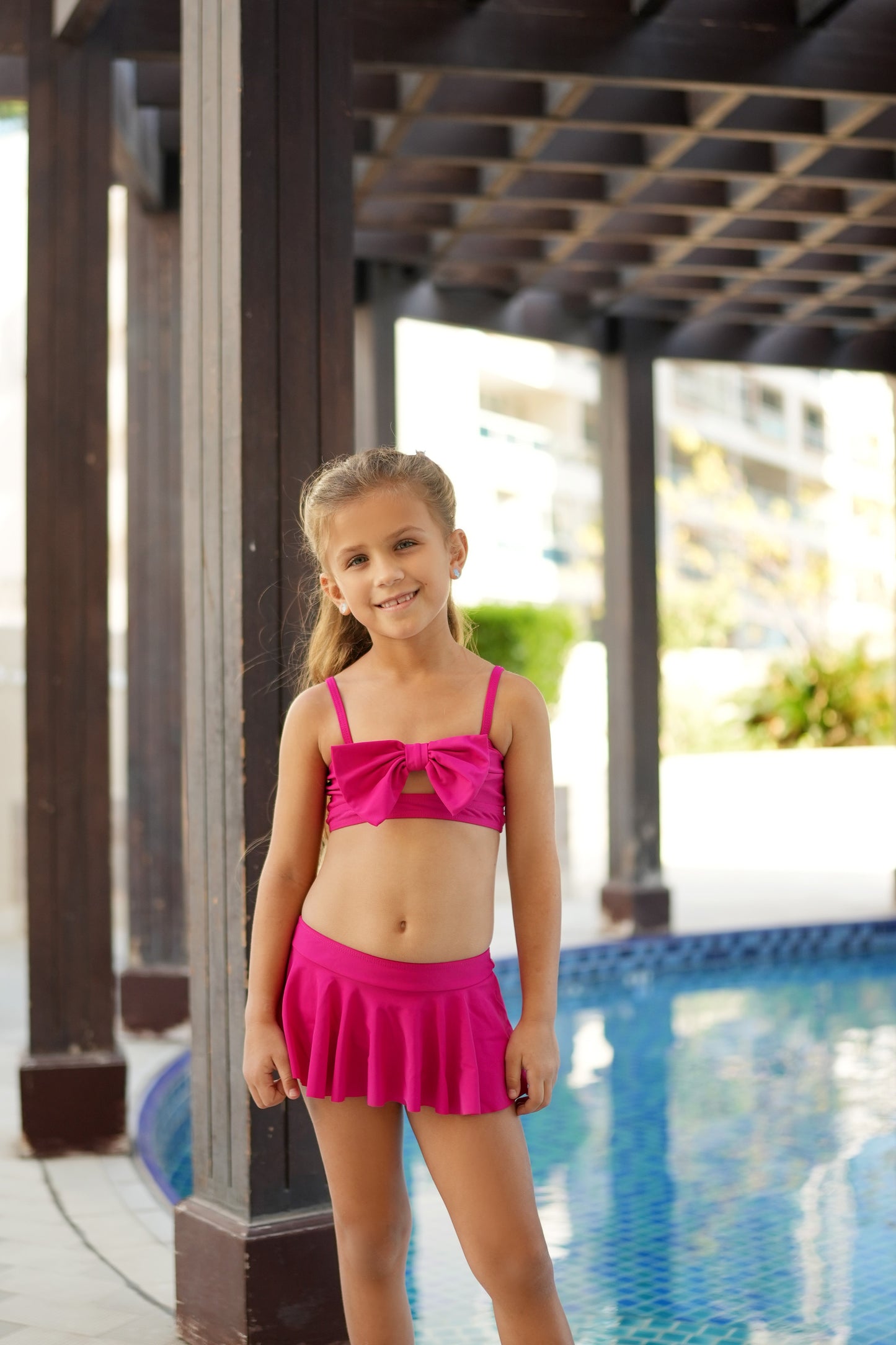 Scarlet Waves – Mother-Daughter Coordinated Swimwear Set