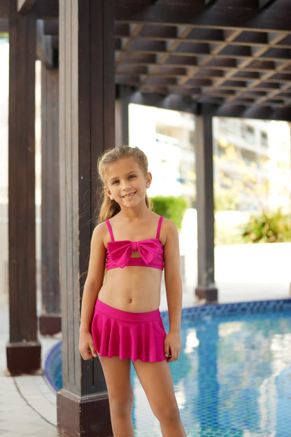 Scarlet Waves – Mother-Daughter Coordinated Swimwear Set